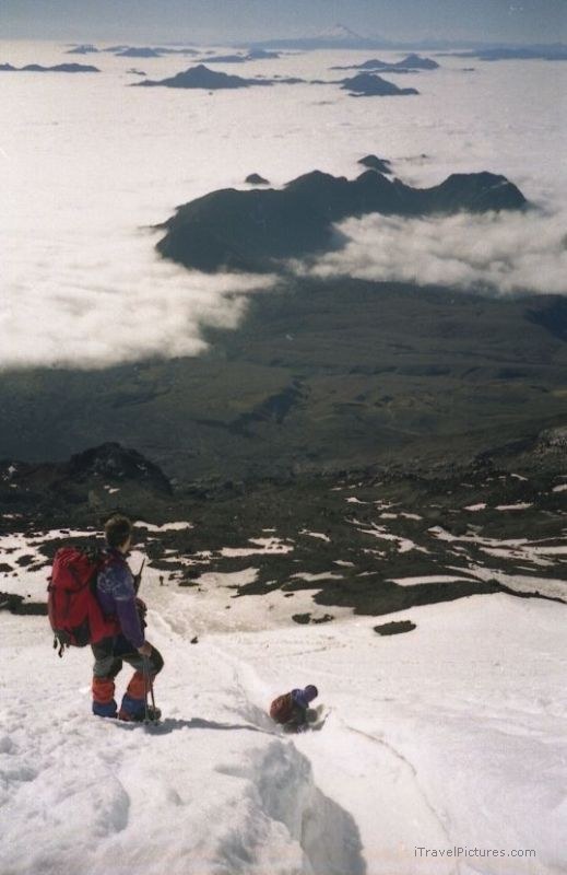 Volcan Villarrica sliding volcano view snow